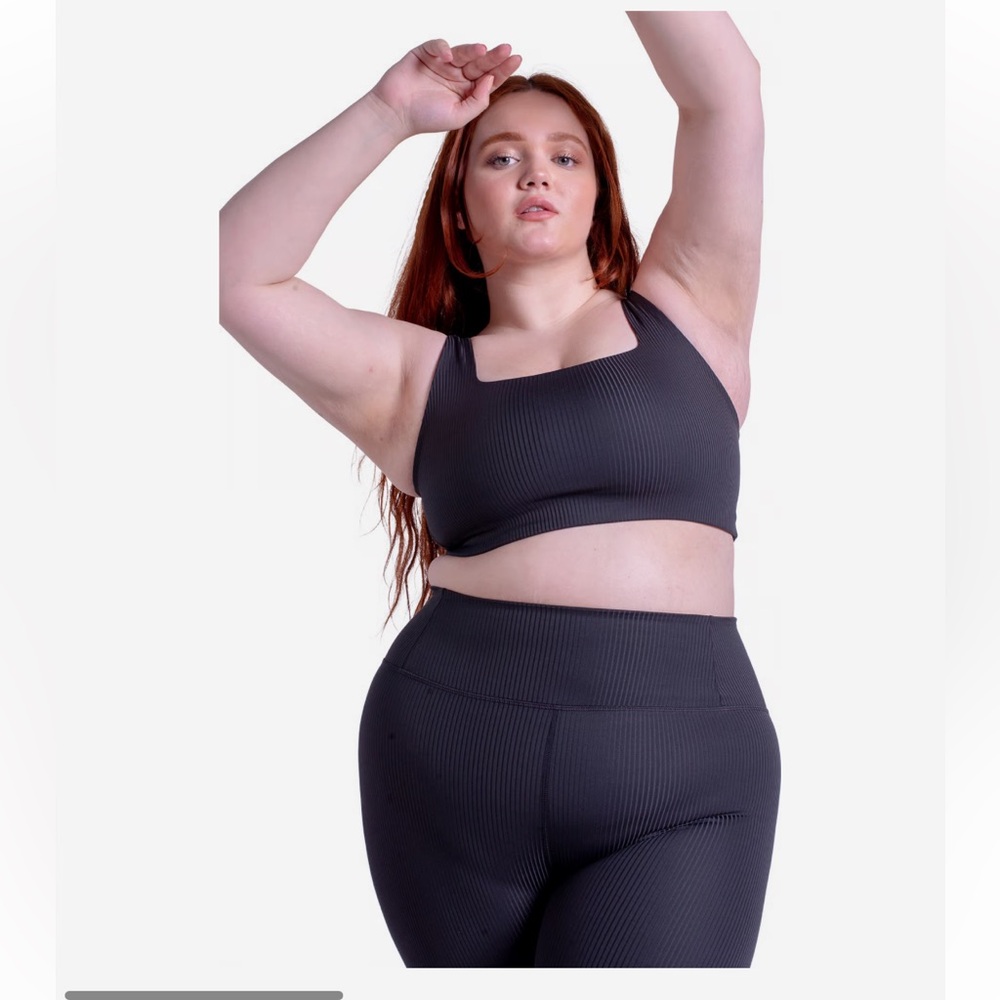 Girlfriend Collective Medium Black Ribbed Leggings